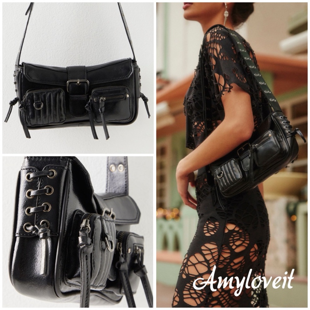 Free People Black Crossbody Bag
